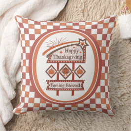 Happy Thanksgiving Gefühl gesegnet Retro-Zeichen Kissen