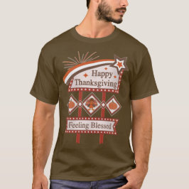 Happy Thanksgiving Gefühl gesegnet Retro-Zeichen T-Shirt