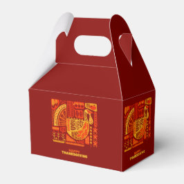 Happy Thanksgiving Geometric Abstrakt Orange Brown Geschenkschachtel