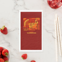 Happy Thanksgiving Geometric Abstrakt Serviette