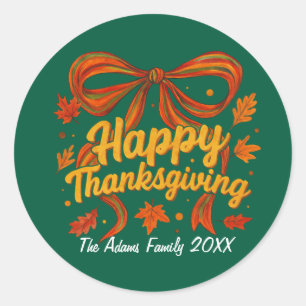 Happy Thanksgiving-Geschenkaufkleber Runder Aufkleber
