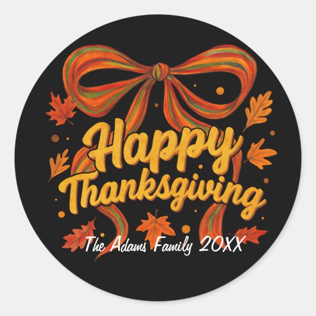 Happy Thanksgiving gift sticker  (Vorderseite)
