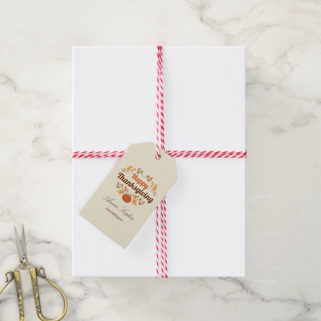 Happy Thanksgiving Gift Tags Geschenkanhänger (Mit Garn)