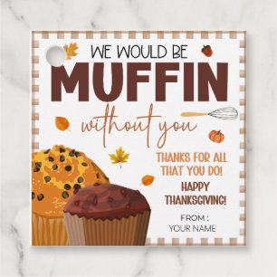 Happy Thanksgiving Gift Tags, Muffin Gift Tags Geschenkanhänger