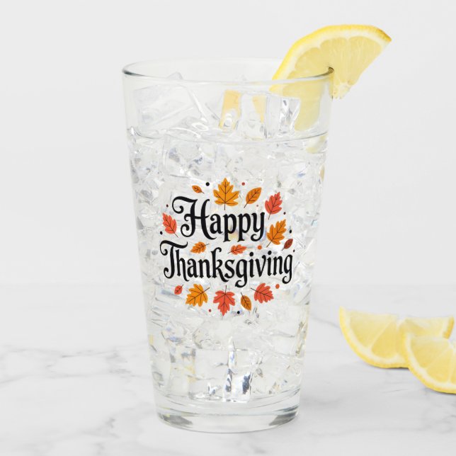Happy Thanksgiving Glas (Rückseite Ice)