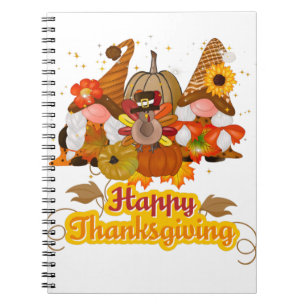 Happy Thanksgiving Gnome Notizblock