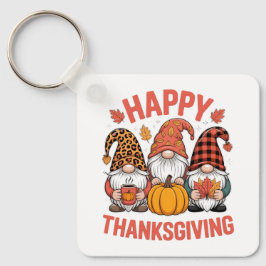 Happy Thanksgiving Gnomes Herbssaison Schlüsselanhänger