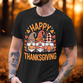 Happy Thanksgiving Gnomes Niedlich Coffee & Pumpki T-Shirt