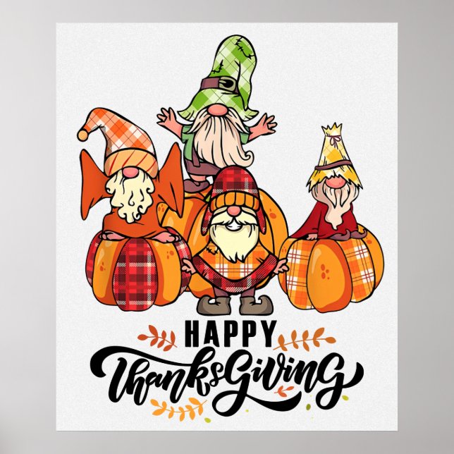Happy Thanksgiving Gnomes Poster (Vorne)