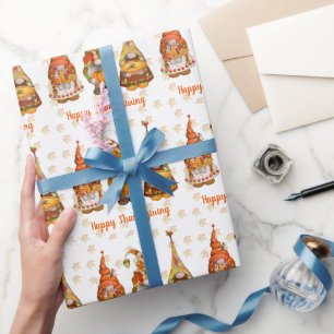 Happy Thanksgiving Gnomies Geschenkpapier