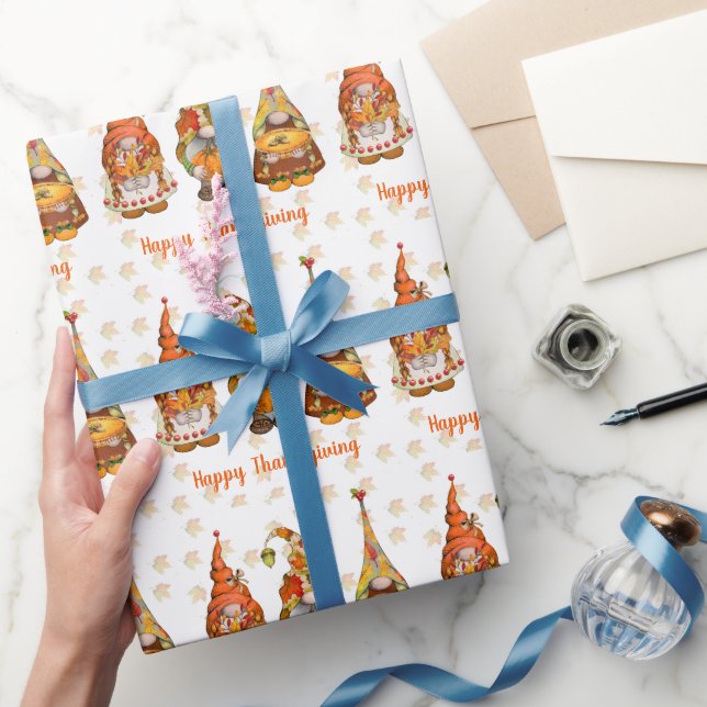 Happy Thanksgiving Gnomies Geschenkpapier (Schenken)