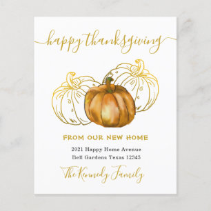 Happy Thanksgiving Gold Pumpkin Neue Zuhause-Adres
