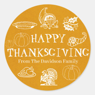 Happy Thanksgiving goldene kraft custom gift vor G Runder Aufkleber