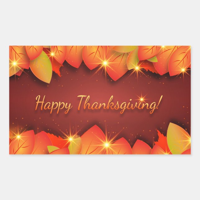 Happy Thanksgiving Greetings Rechteckiger Aufkleber (Vorderseite)