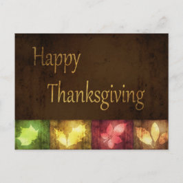 Happy Thanksgiving Grunge Blätter Feiertagspostkarte