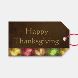 Happy Thanksgiving Grunge Blätter Geschenkanhänger