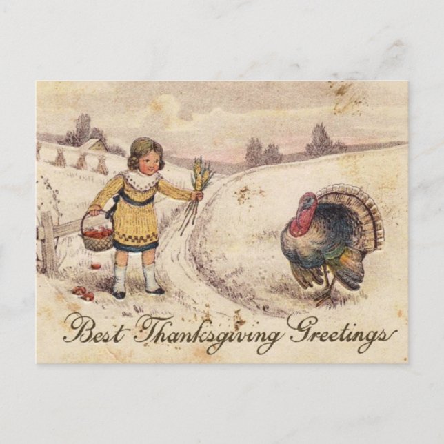 Happy Thanksgiving Grüße Feiertagspostkarte (Vorderseite)