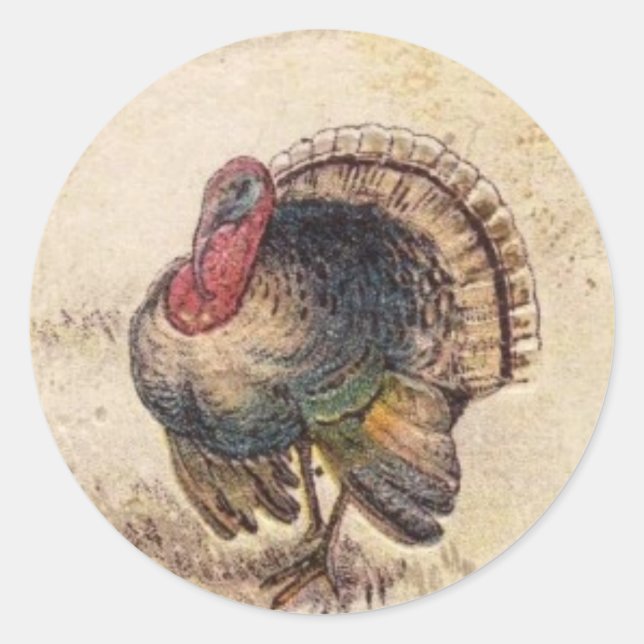Happy Thanksgiving Grüße Runder Aufkleber (Vorderseite)