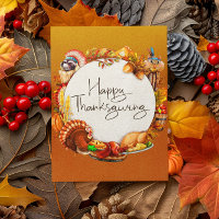 Happy Thanksgiving Grußkarten Tiere Türkei