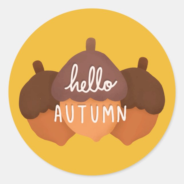Happy Thanksgiving | Hallo Herbst Runder Aufkleber (Vorderseite)
