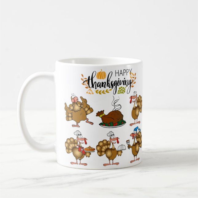Happy Thanksgiving, Happy Türkei Kaffeetasse (Links)