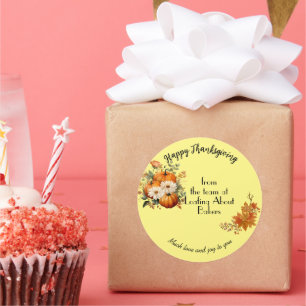 Happy Thanksgiving Herbst/Herbst Business Marketin Runder Aufkleber