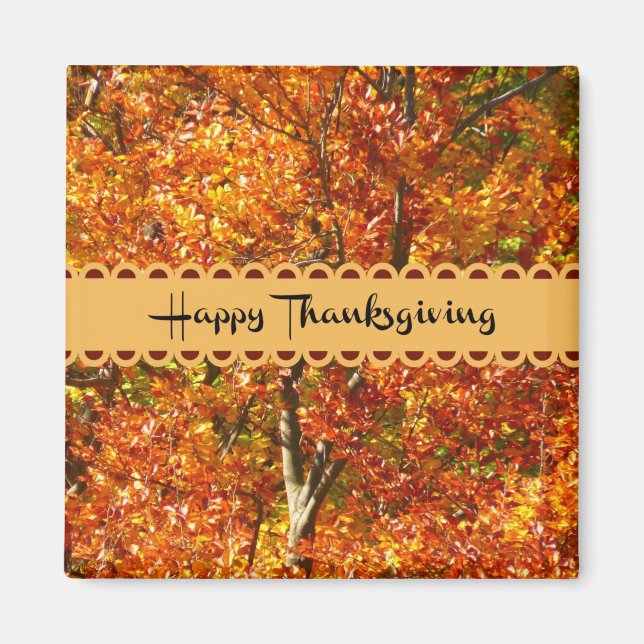 Happy Thanksgiving - Herbstfarben Magnet (Vorne)