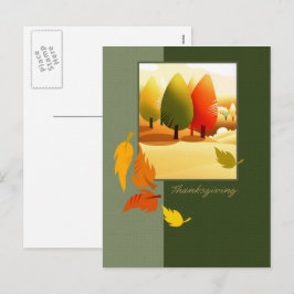 Happy Thanksgiving Herbstlandschaft Feiertagspostkarte