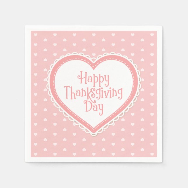 Happy Thanksgiving Herz Rahmen | Serviette (Vorderseite)