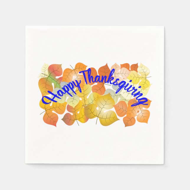 Happy Thanksgiving Hintergrund mit bunten Herbst Serviette (Vorderseite)