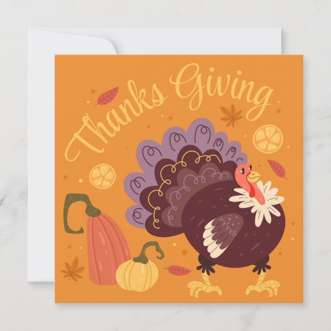 Happy Thanksgiving Holiday Card Feiertagskarte (Vorderseite)