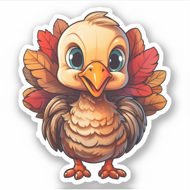 Happy Thanksgiving Holiday Niedlich Türkei Aufkleber (Vorderseite)