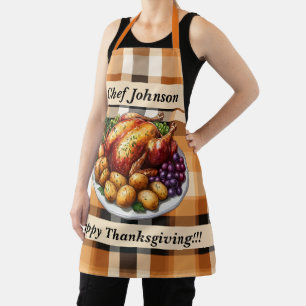 Happy Thanksgiving Karierte Herbstfarben Schürze