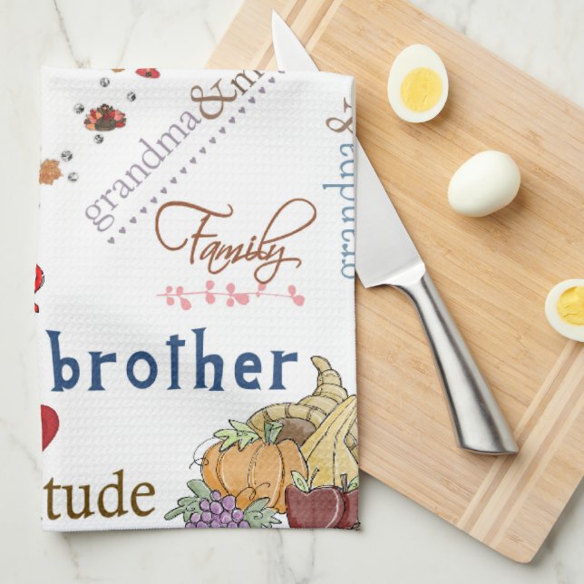 Happy Thanksgiving Kitchen Handtuch Leere Zuhause (Viertel Falte)