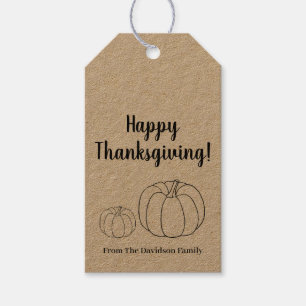 Happy Thanksgiving Kürbis benutzerdefinierte Skrip Geschenkanhänger
