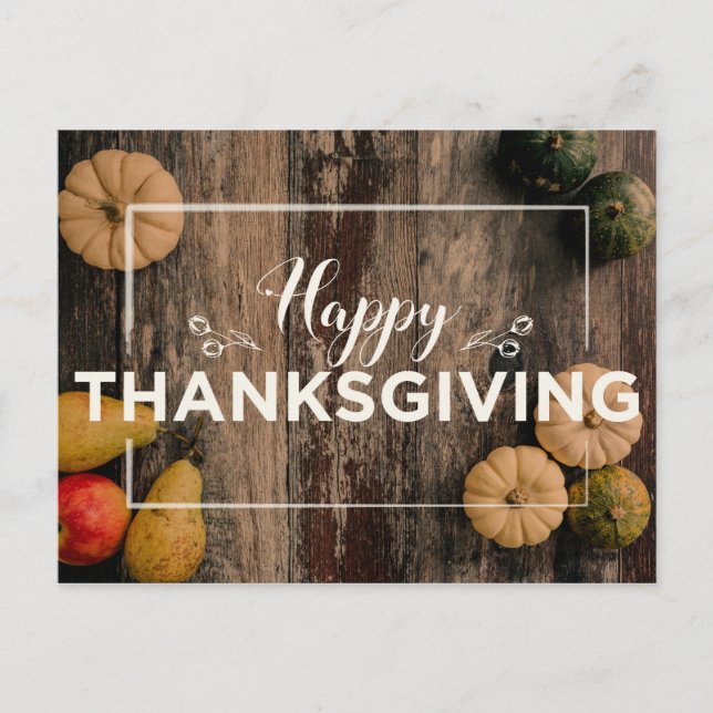 Happy Thanksgiving Kürbis Postkarte (Vorderseite)