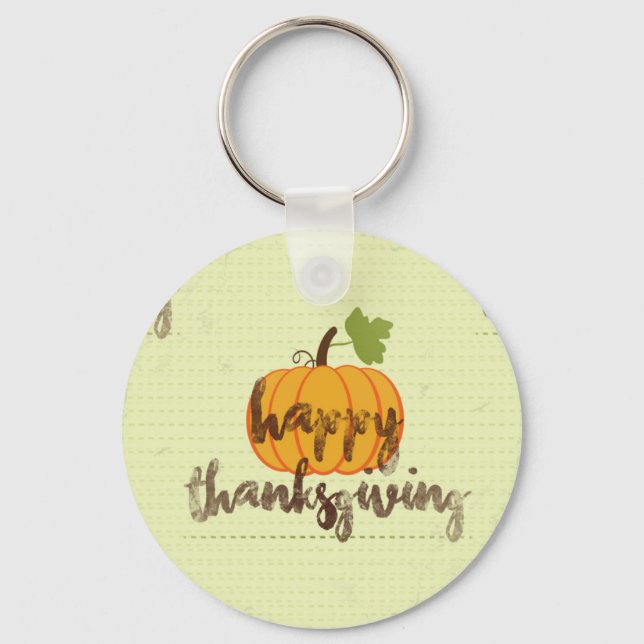 Happy Thanksgiving Kürbis Schlüsselanhänger (Vorderseite)