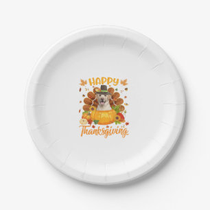 Happy Thanksgiving Labrador Dog Türkei Pumpkin Lon Pappteller