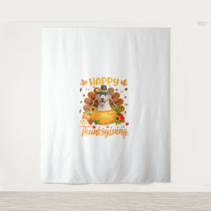 Happy Thanksgiving Labrador Dog Türkei Pumpkin Lon Wandteppich