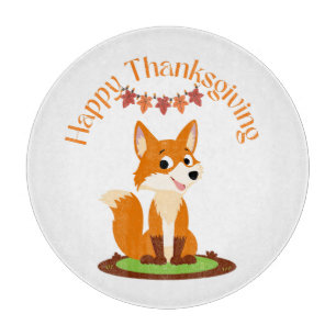 Happy Thanksgiving Lächeln Fox Schneidebrett