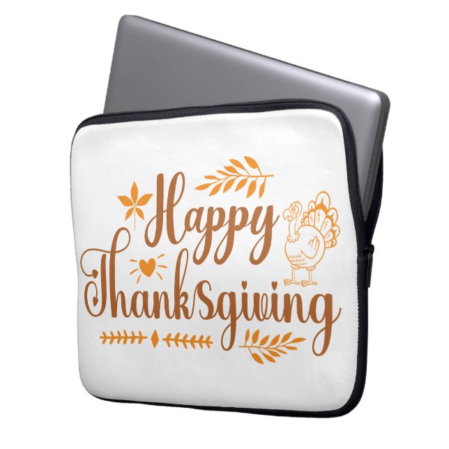 Happy Thanksgiving Laptopschutzhülle (Vorderseite Links)
