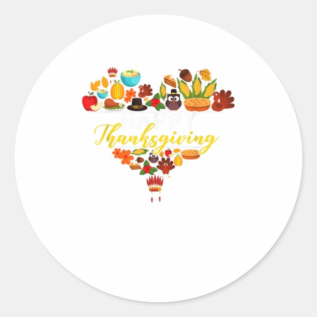 Happy Thanksgiving Liebe Herzlich Erntedank Runder Aufkleber (Vorderseite)
