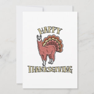 Happy Thanksgiving Llama Alpaca Türkei Fun Gift Ankündigung
