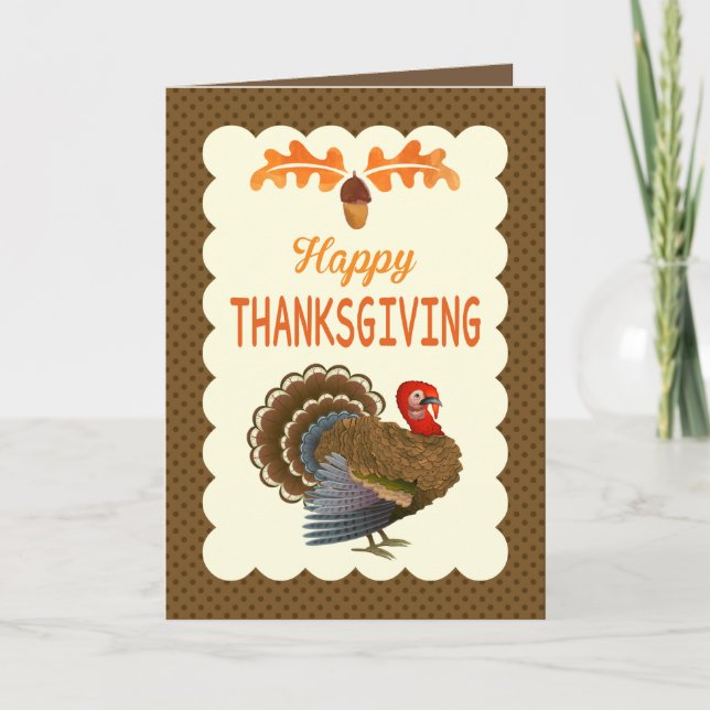 Happy Thanksgiving mit türkischer Karte personalis (Vorderseite)