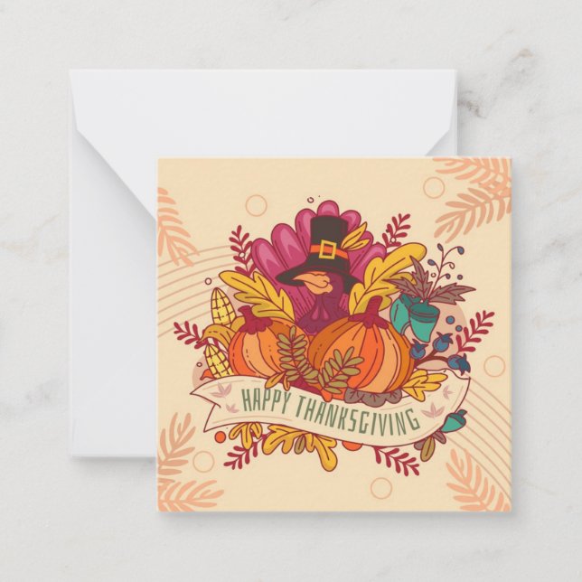 Happy Thanksgiving Mitteilungskarte (Vorderseite)