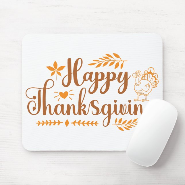 Happy Thanksgiving Mousepad (Mit Mouse)
