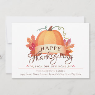 Happy Thanksgiving New Address Zuhause Pumpkin Mov Ankündigung