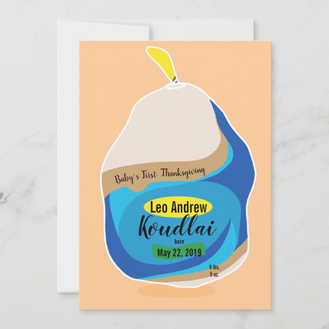 Happy Thanksgiving New Baby Turkey Card Dankeskarte (Vorderseite)