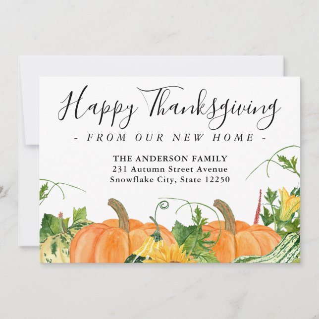 Happy Thanksgiving New Zuhause Pumpkin Holiday Mov Ankündigung (Vorderseite)