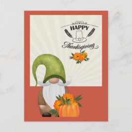 Happy Thanksgiving Niedlich Gnome Postkarte